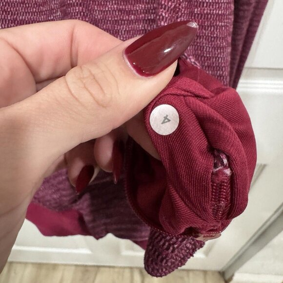 Lululemon Runderful 1/2 Zip Mini Check Pique Bordeaux‎ Drama Heathered Berry - Picture 6 of 7